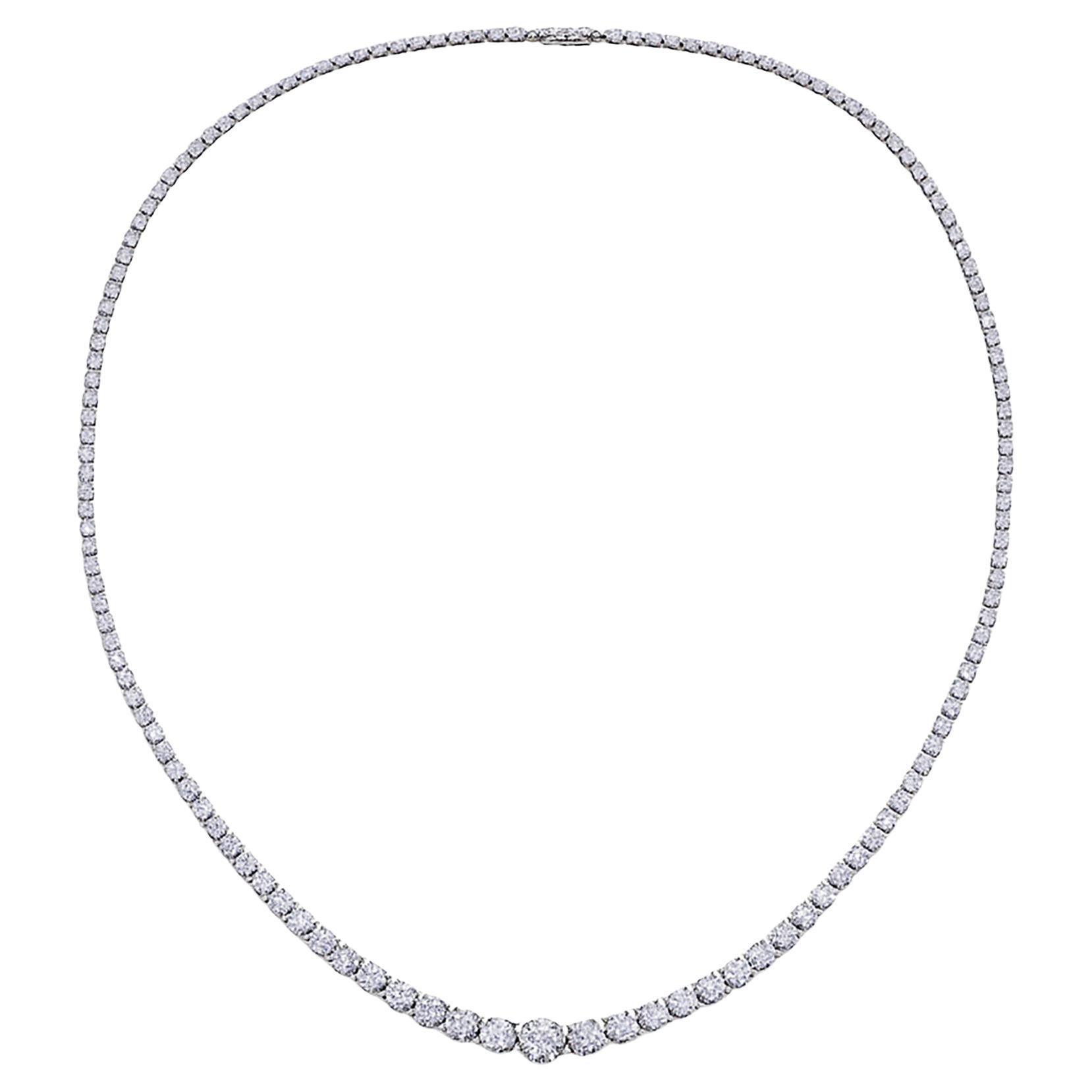 【Énigma】Aurora Diamond Line Halskette - 3ct Platin Klassische Eleganz im Angebot
