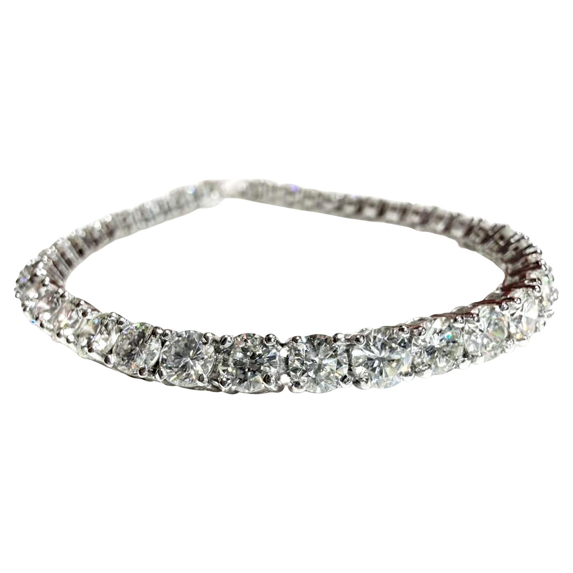 【Énigma】CGL-Certified 10.19ct Diamond Tennis Bracelet (I/VS1, 40 Stones)
