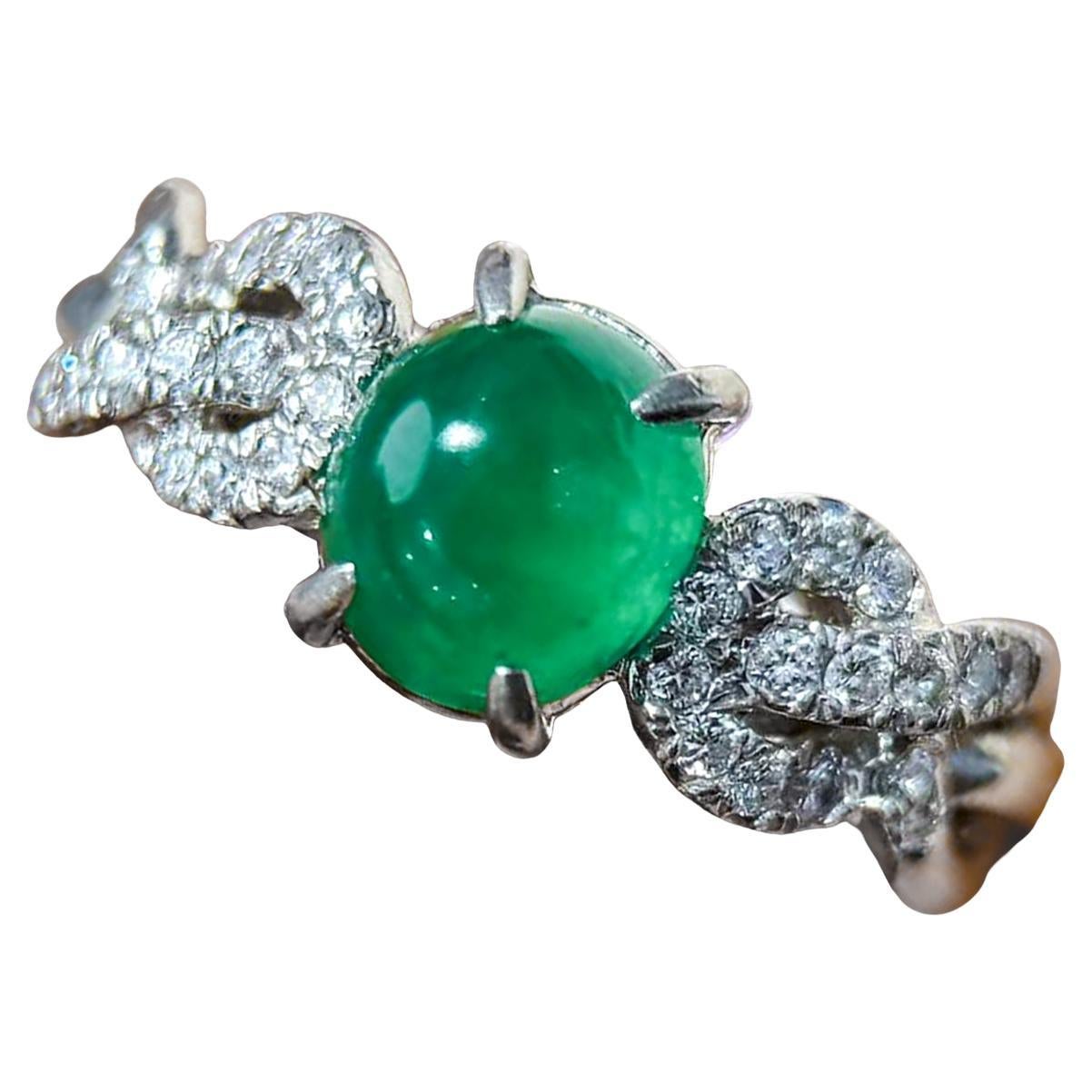 【Énigma】Kolumbianischer Smaragd Diamant Platin Ring im Angebot