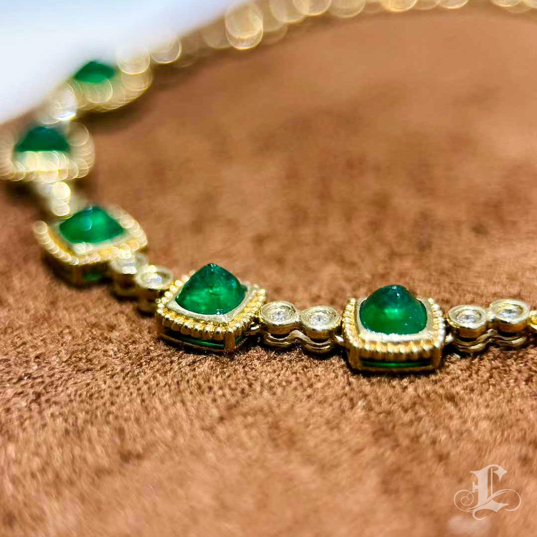 【Énigma】Emerald Candy-Cut Diamant Armband in 18K Gold - 0.98ct Damen im Angebot
