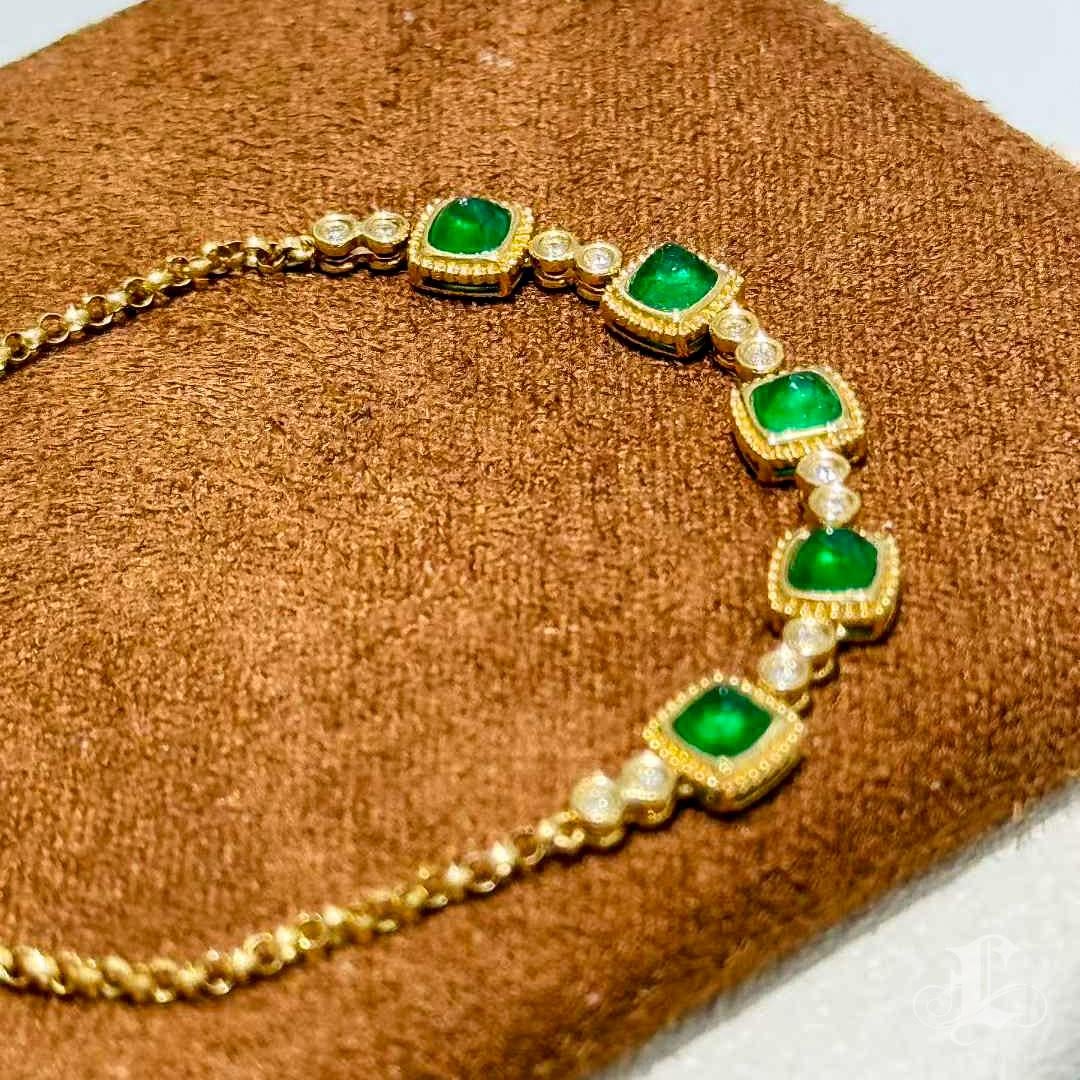【Énigma】Emerald Candy-Cut Diamant Armband in 18K Gold - 0.98ct im Angebot 2