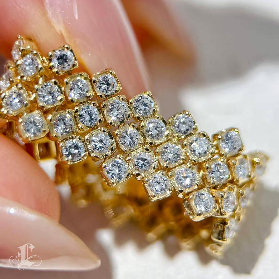 Donna 【Énigma】Laccio Flessibile - Anello in oro 18 carati con diamante da 2,2 carati a maglie morbide in vendita