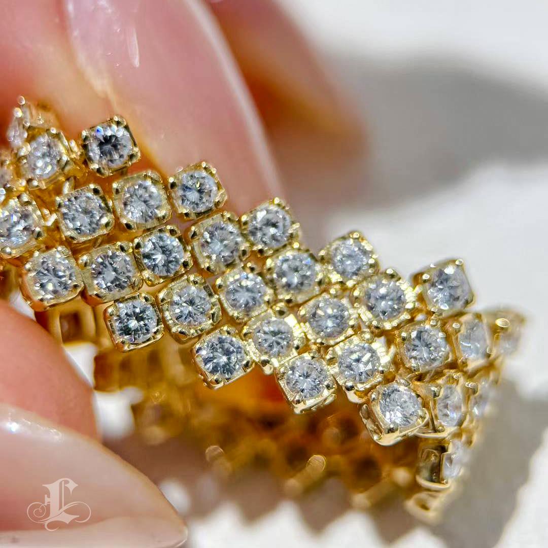 【Énigma】Laccio Flessibile - Anello in oro 18 carati con diamante da 2,2 carati a maglie morbide in vendita 2