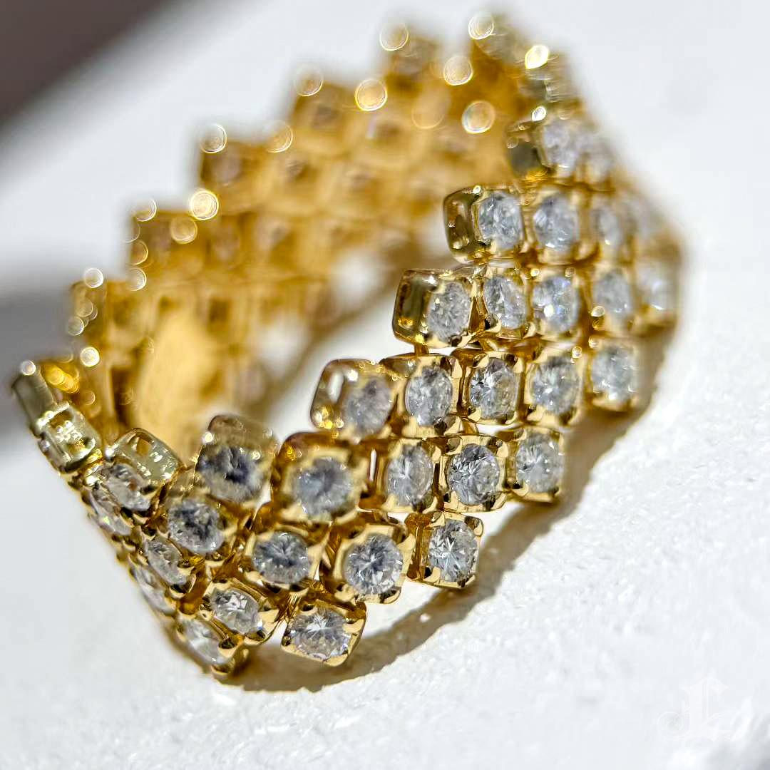 【Énigma】Laccio Flessibile - Anello in oro 18 carati con diamante da 2,2 carati a maglie morbide in vendita 4