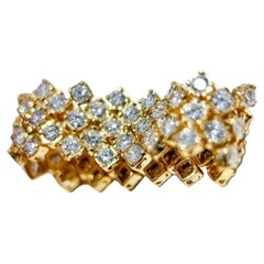 【Énigma】Flexible Lace — 18K Gold 2.2ct Diamond Soft-Link Ring