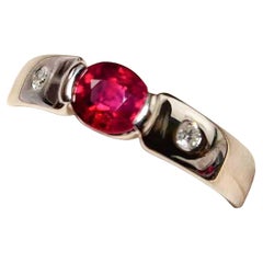 【Énigma】GIA Certified Burmese Pigeon Blood Ruby Diamond Ring in Platinum