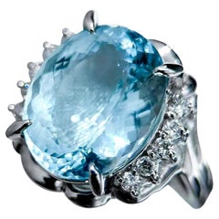 【Énigma】Glacial Flame 6.5ct Saint Maria Aquamarine Diamond Ring