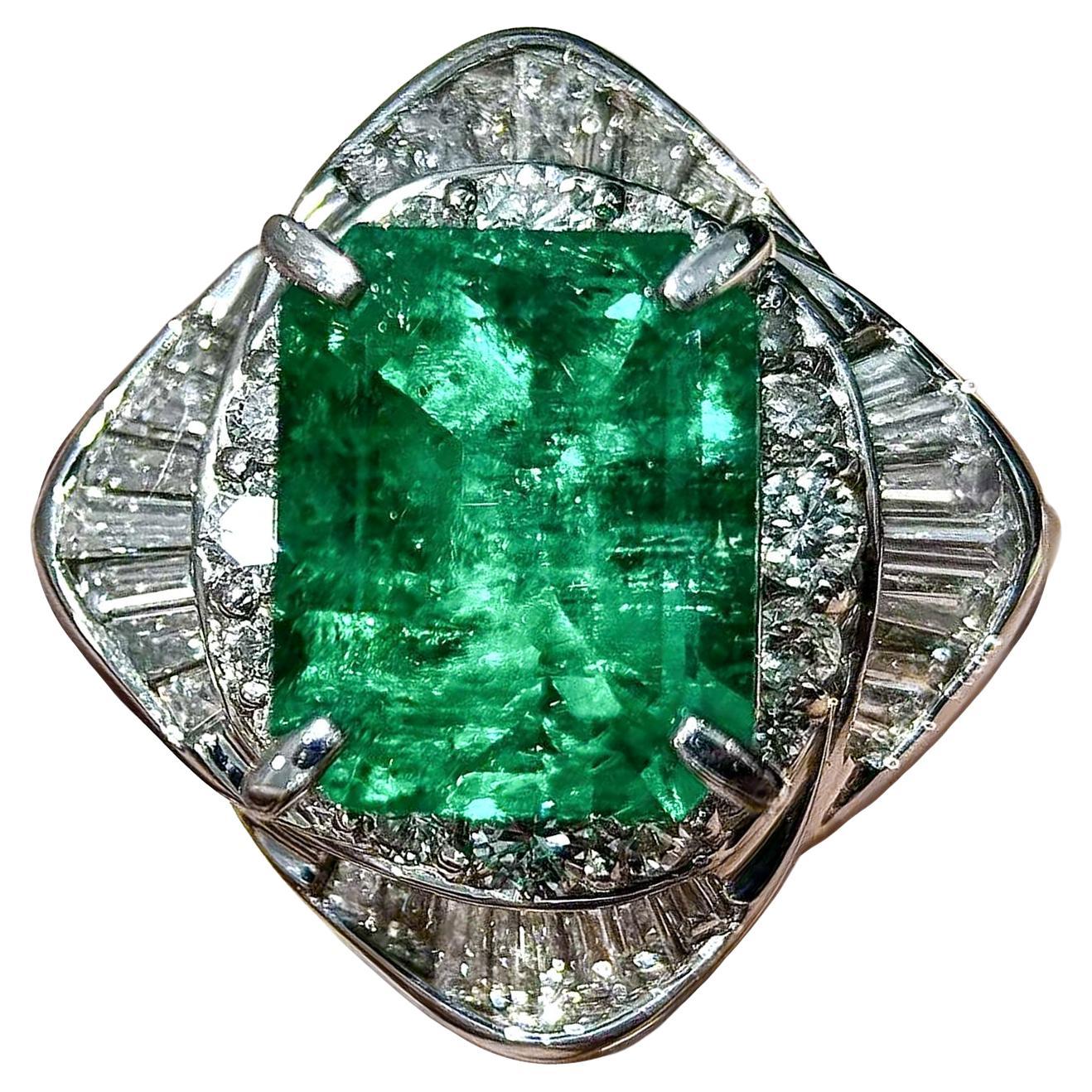 【Énigma】GRC zertifizierter 3.17ct Kolumbianischer "Muzo Grün" Smaragd Diamant Ring