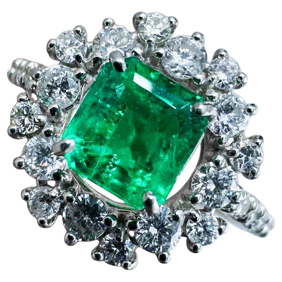 【Énigma】GUILD Certified Muzo Emerald Halo Ring — No Oil 0.668ct