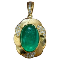 Ciondolo con smeraldo colombiano e diamante certificato Verdant Bloom 5,05 ct.
