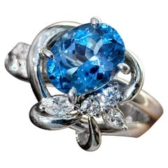 【Énigma】Heartline Saint Maria Aquamarin Diamant Ring