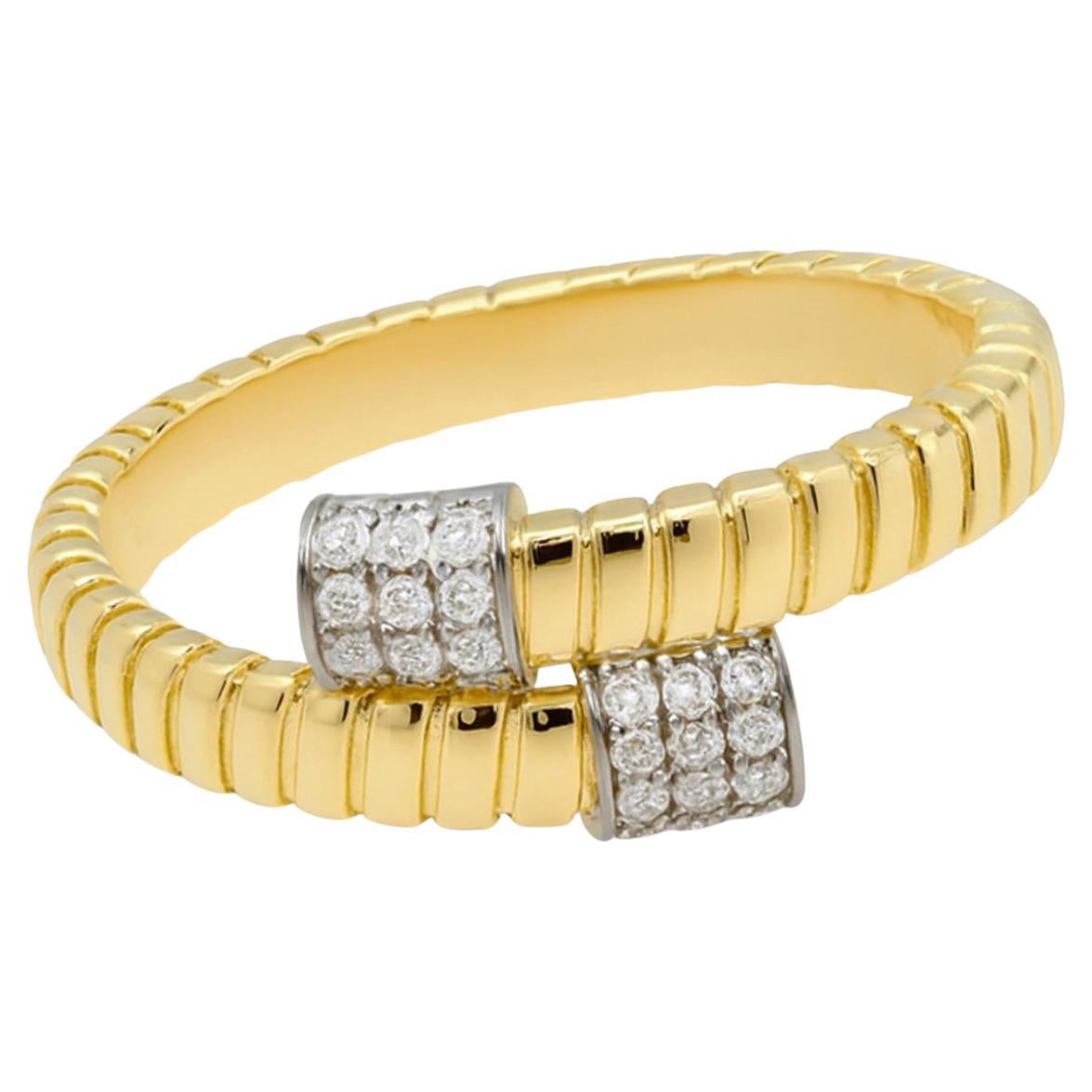 【Énigma】Italienischer flexibler Diamant Ring in 18K Gold, 0.18ct