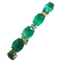 【Énigma】Majestic Emerald Bracelet — 23.78ct Vivid Green Emeralds with Diamonds