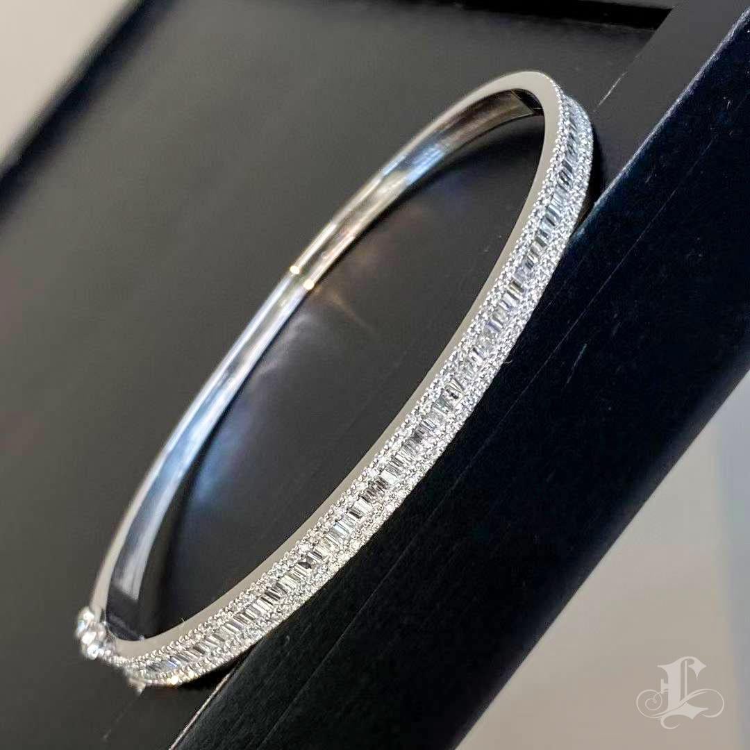 【Énigma】Brazalete baguette de diamantes de 1,2 ct en platino en venta 2