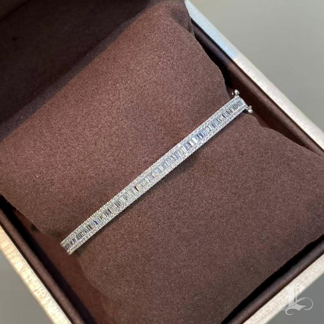 【Énigma】Brazalete baguette de diamantes de 1,2 ct en platino en venta 3