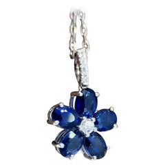 【Énigma】Sapphire Bloom - Königsblau 1.2ct Saphir Diamant Anhänger Halskette