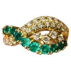 【Énigma】TASAKI - Bague en or avec émeraude colombienne et diamant