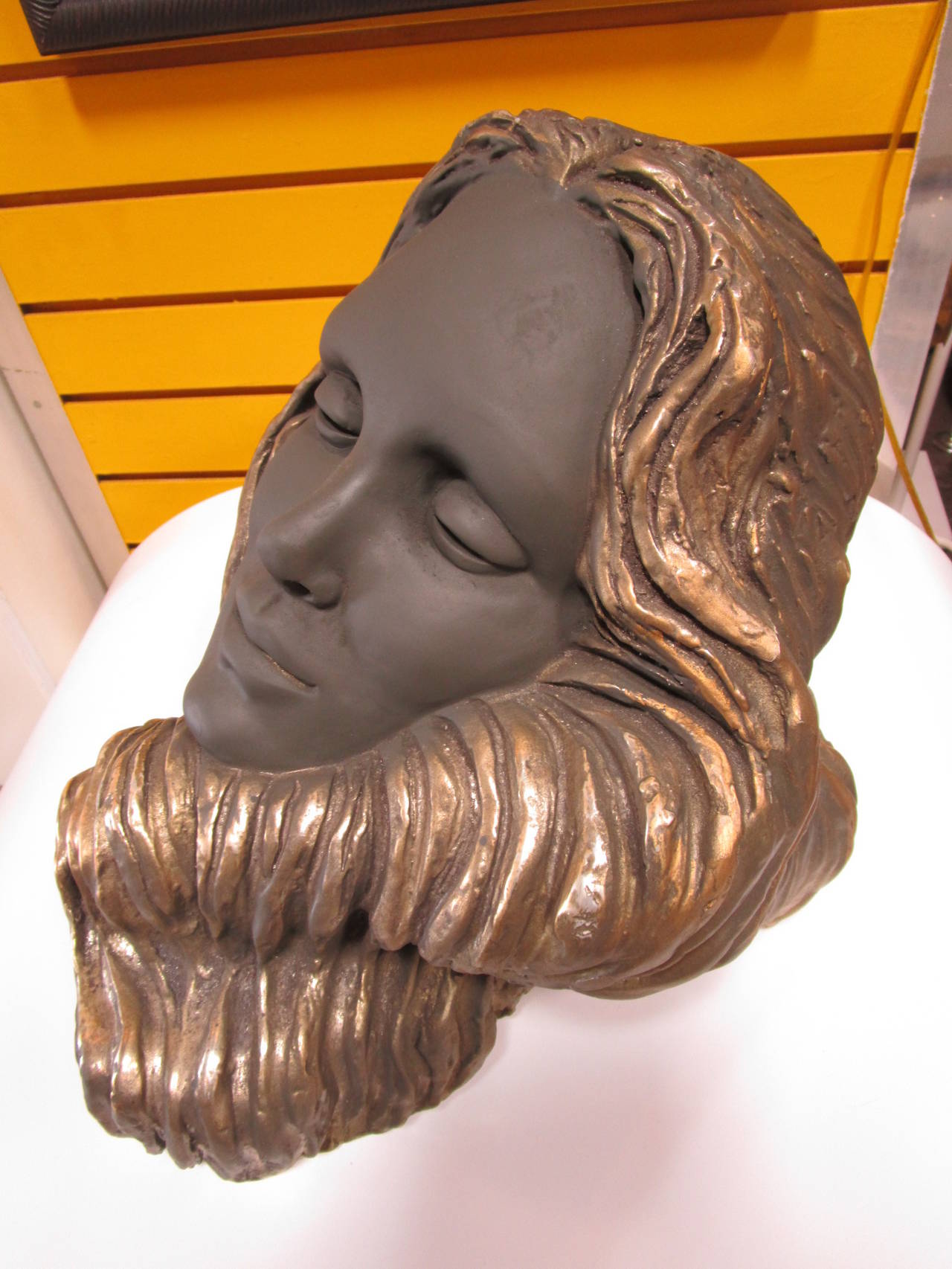 Enigmatic Sculpture of a Mermaid Face In Excellent Condition In Pasadena, CA