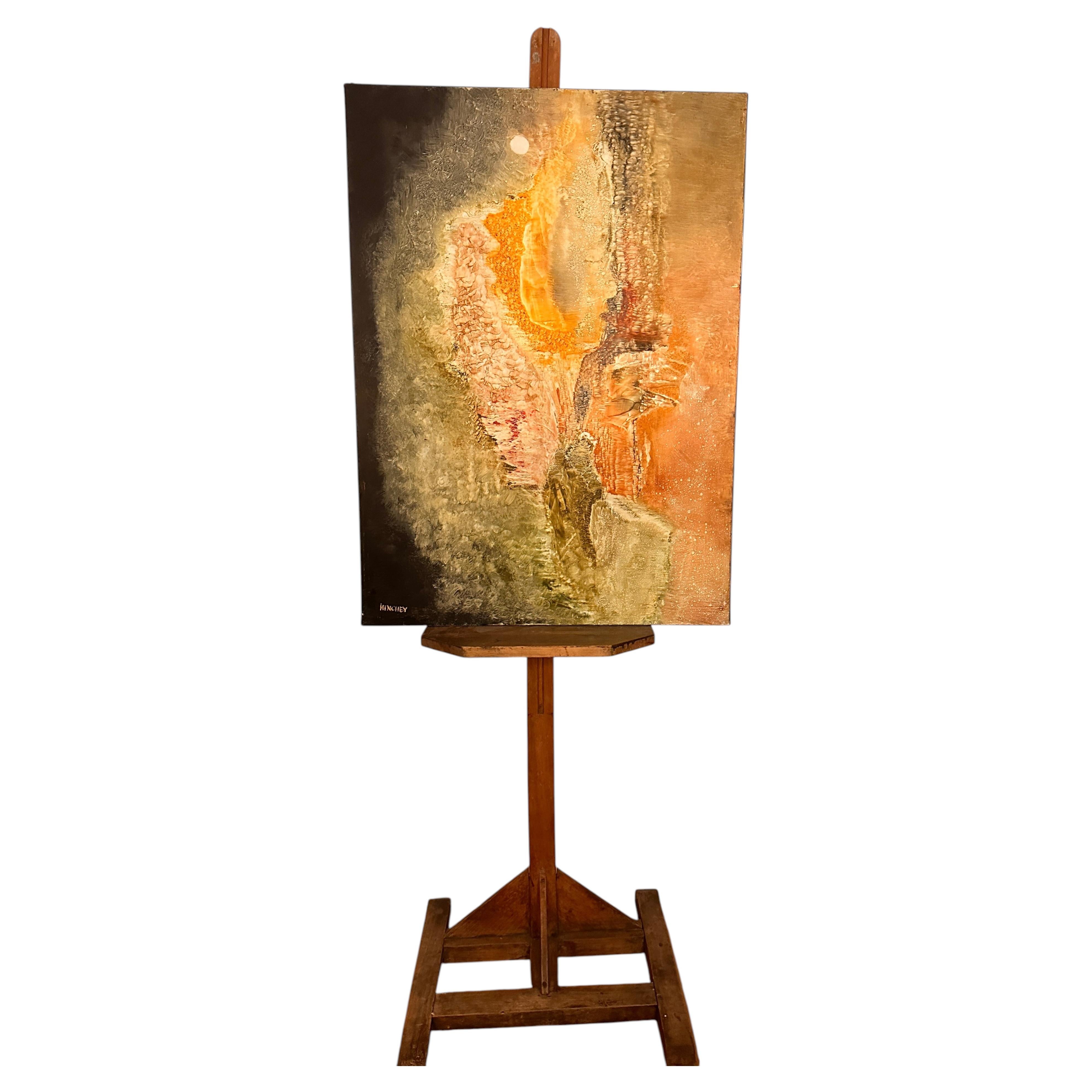 “Enigme” – Abstract Painting by Walter Hinchey, Oil on Canvas, Signed and Titled For Sale