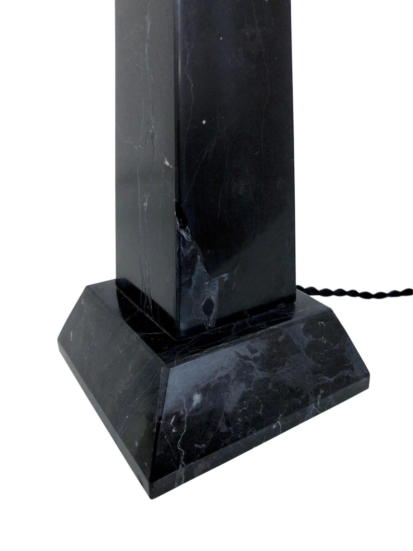 Enigme Art Deco Style Woman Sculpture on top of an Obelisk Lamp Max Le Verrier For Sale 3