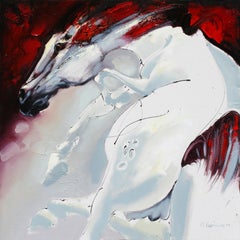 Single Horse Small 2 - Wild life original contemporary artwork oil painting art