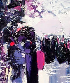 Winter - Abstract oil painting gestural expression artwork contemporary modern