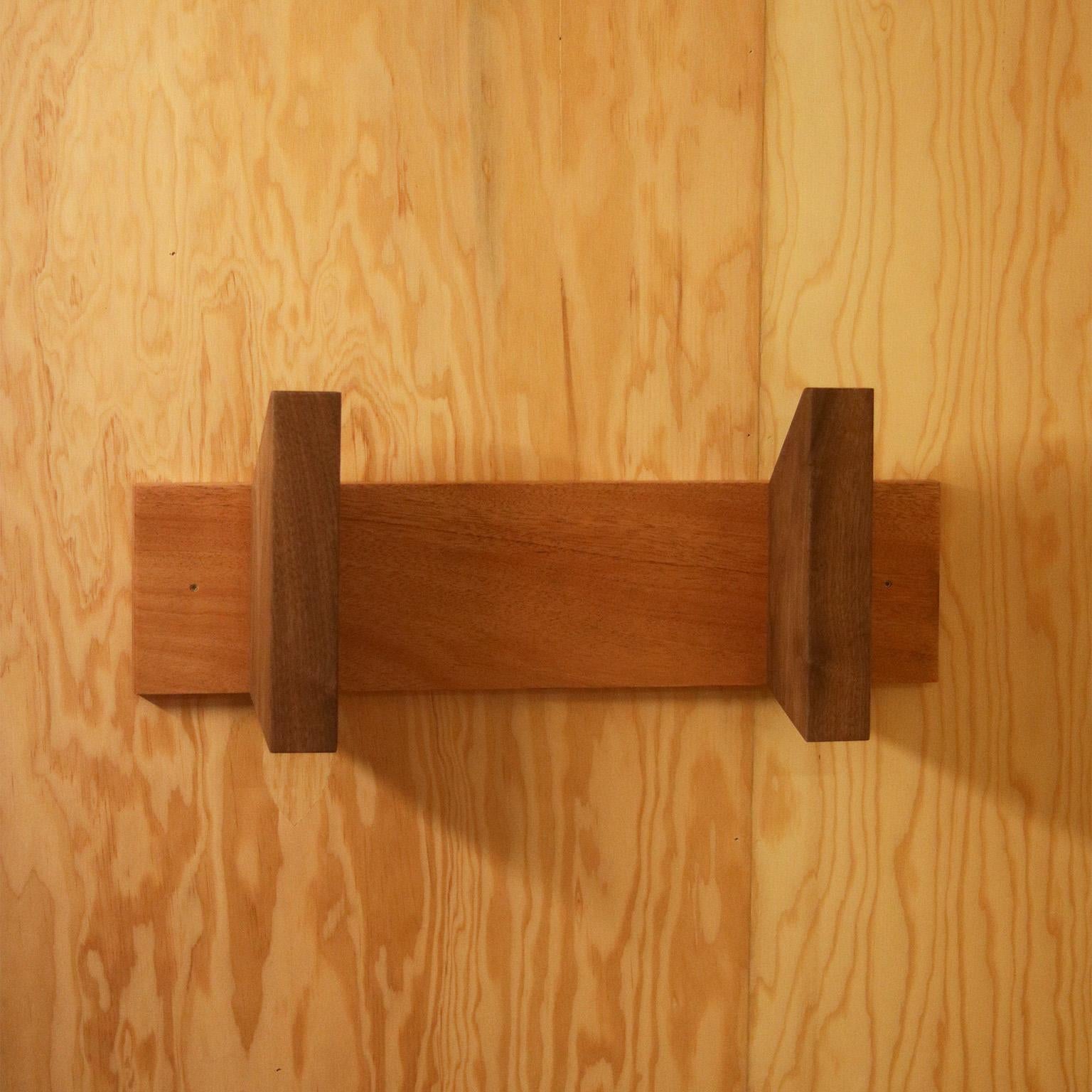Modern Enki Mahogany And Walnut Coat Or Towel Wall Rack For Sale