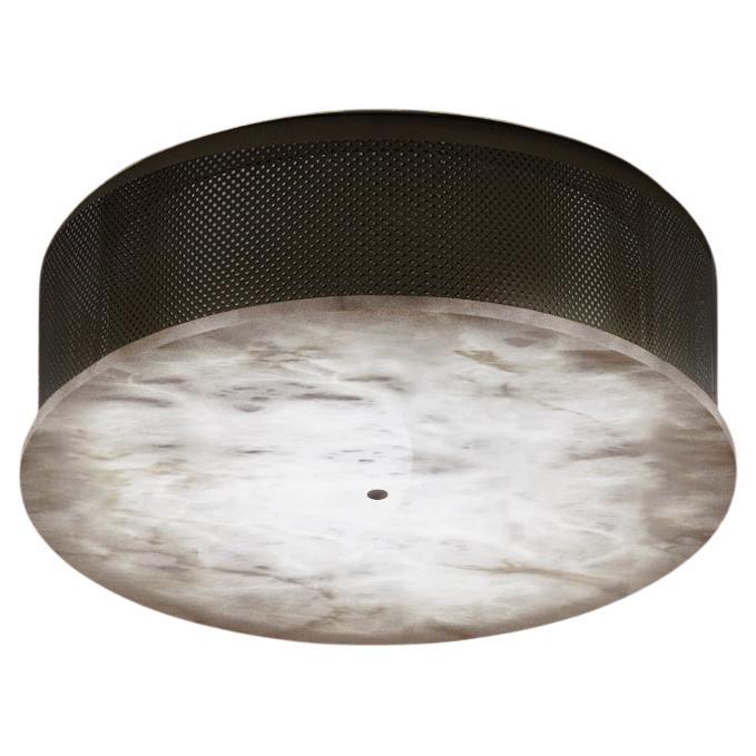 Enkō Brushed Black Metal Ceiling Light by Alabastro Italiano For Sale