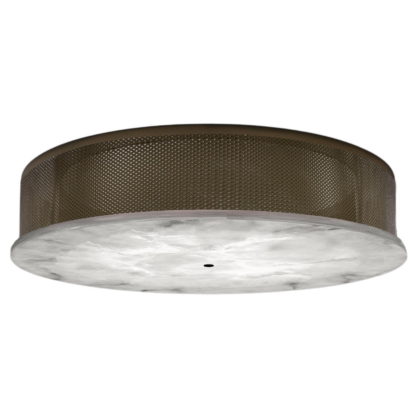 Enkō Brushed Burnished Metal Ceiling Light by Alabastro Italiano For Sale