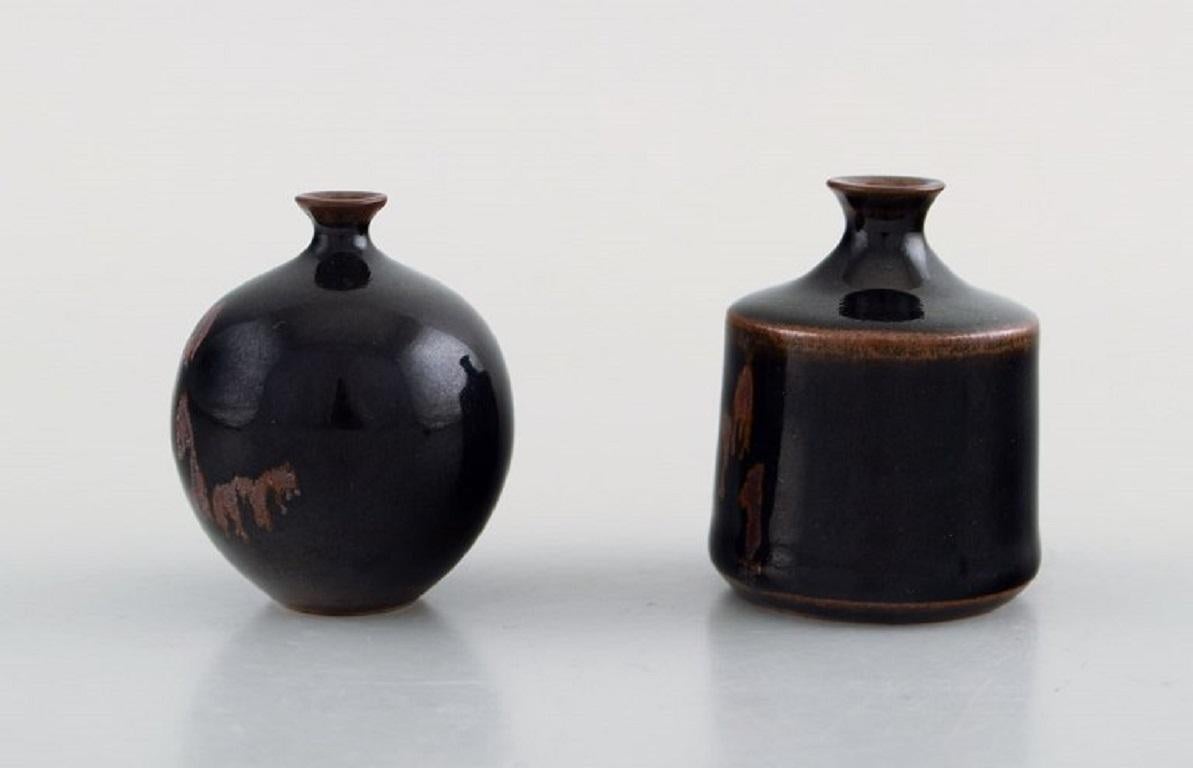 Scandinavian Modern Enköping and Munk Keramik Among Others. Collection of 11 Miniature Vases For Sale