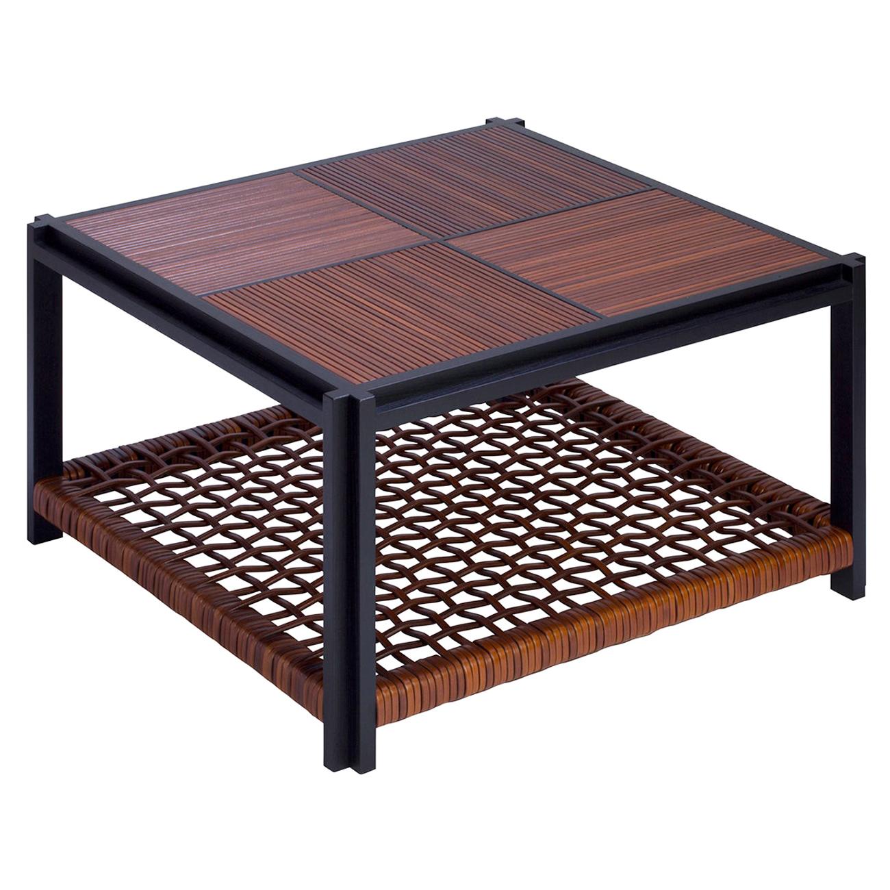 Enlaced Leather Coffee Table For Sale
