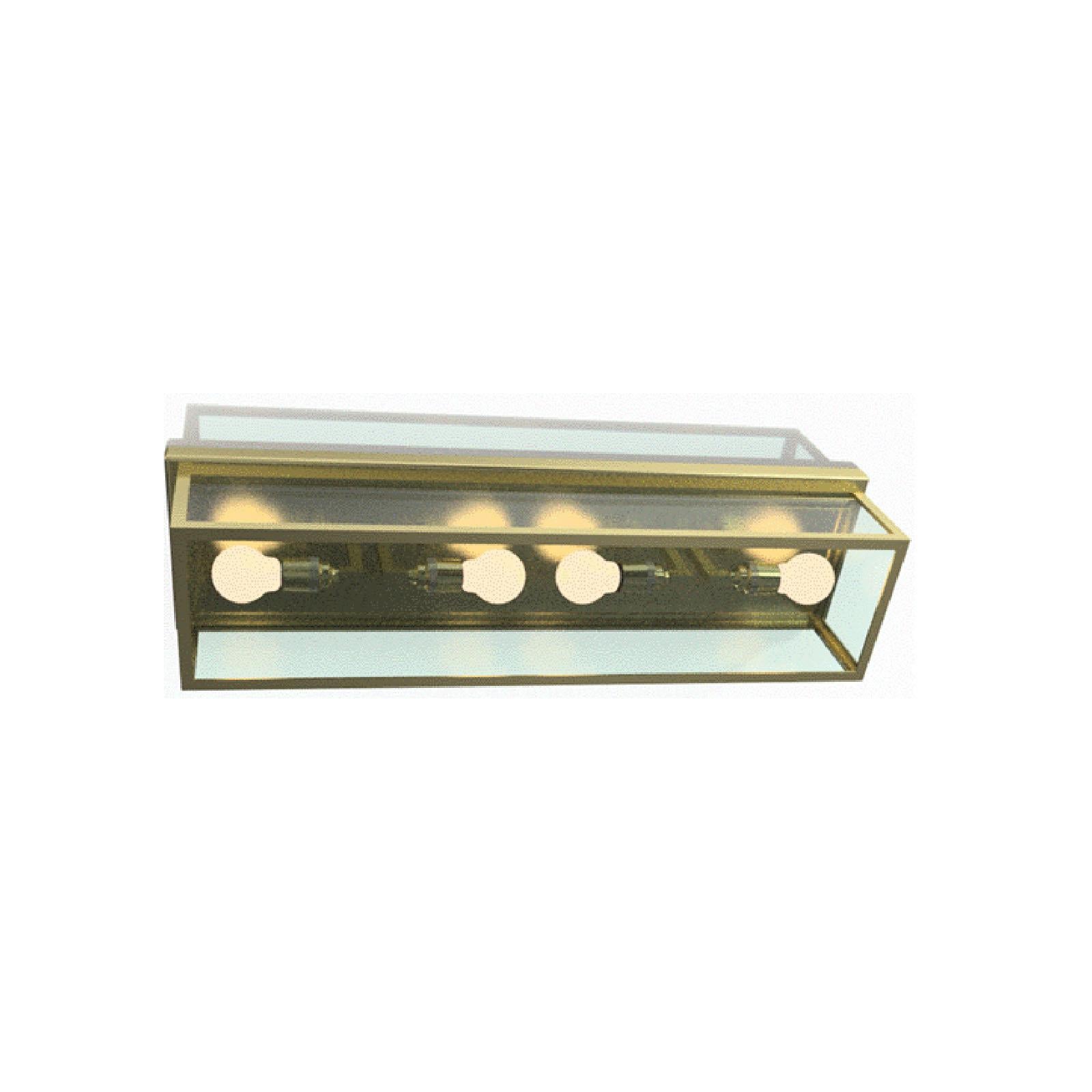 Austrian Enlarged Brass, Frostet Glass Josef Hoffmann Flush Mount/Wall Lamp, Re-Edition For Sale