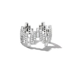 Bague Équilibrium en diamants baguettes et ronds tout autour