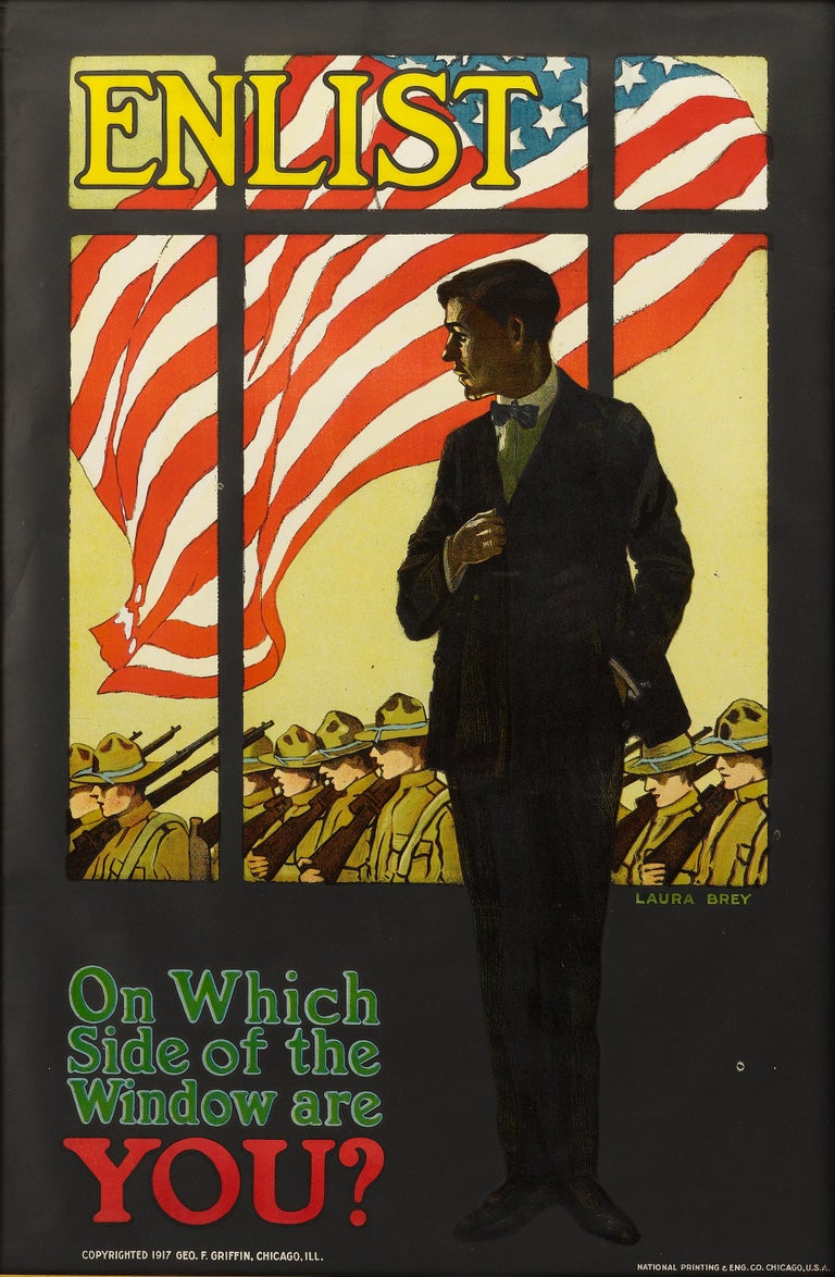 Enlist quot On Which Side of the Window are You? quot World War I Poster 1917