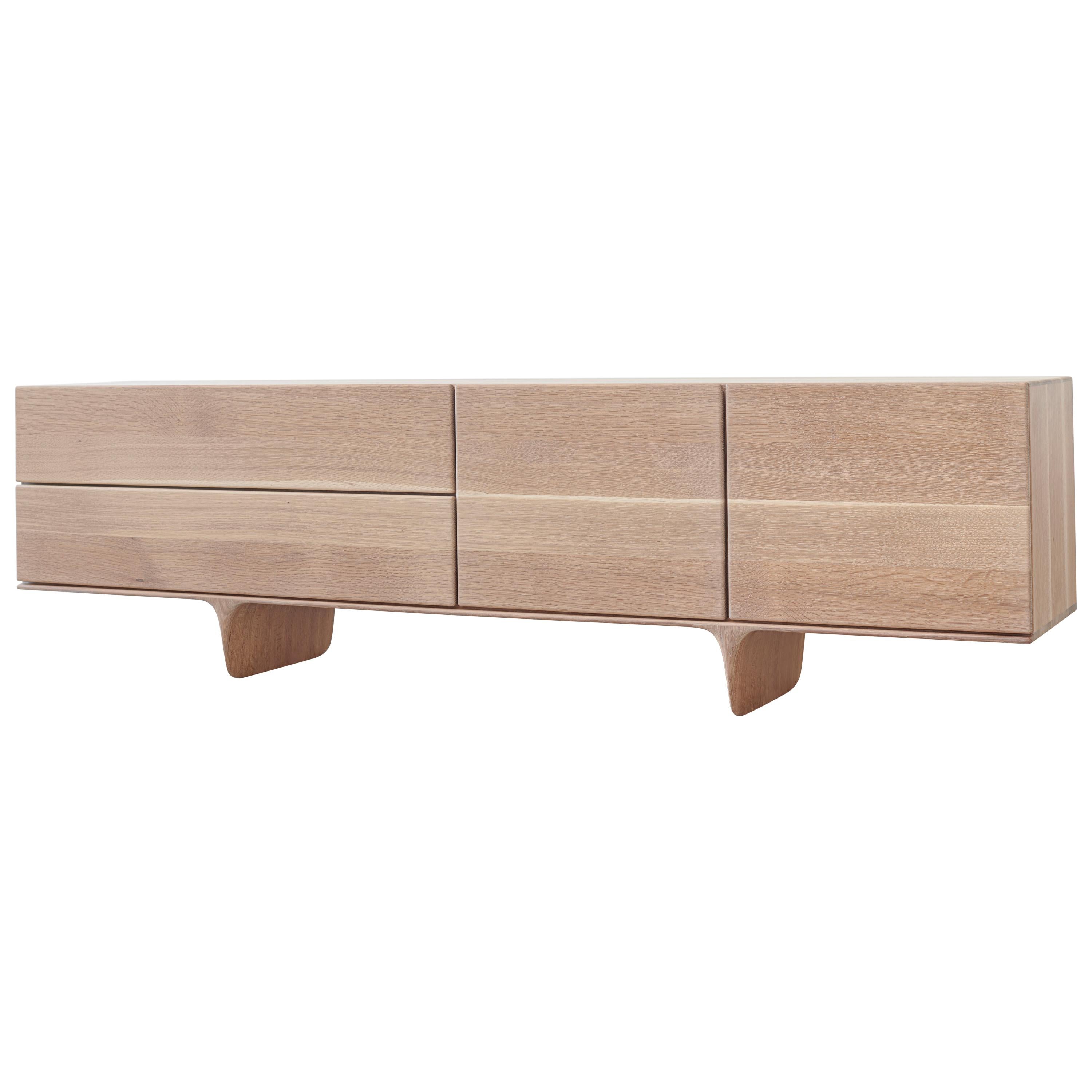 Ennah Solid White Oak Credenza by Izm Design at 1stDibs