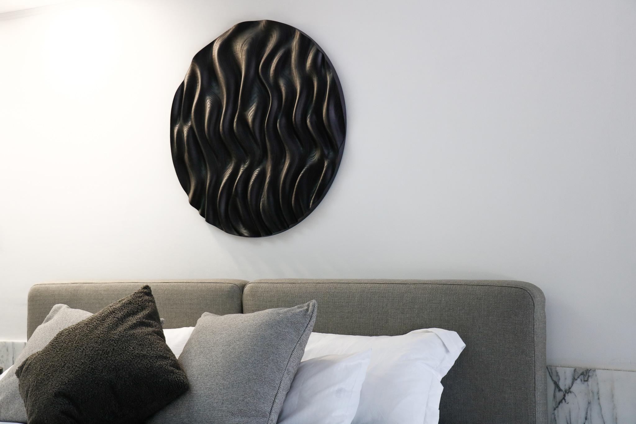 AQUA - Wood modern wall sculpture - Sculpture by ENNAIA