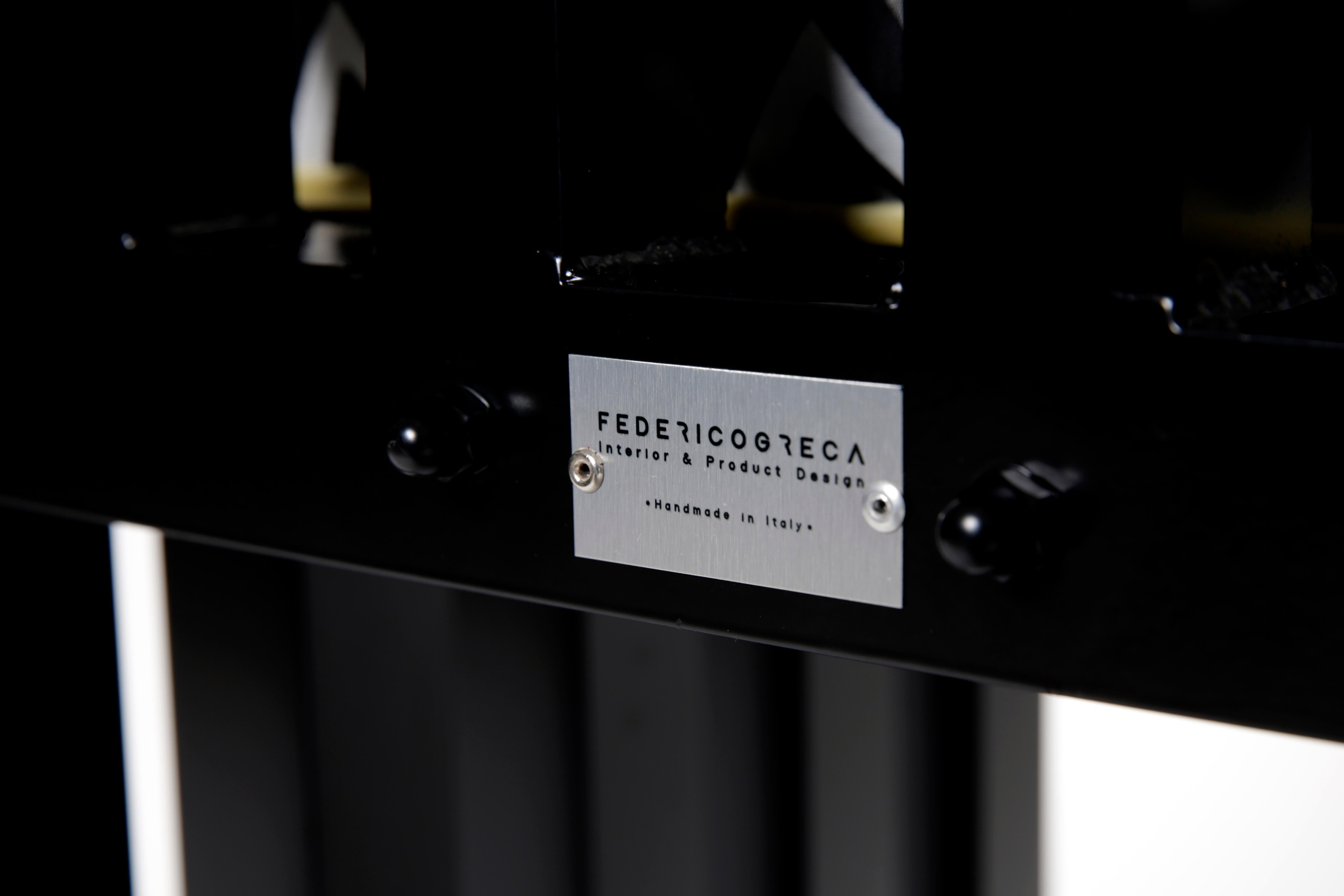 Ennesima, contemporary chair by Studio Greca; Black Aluminium, Floral Fabric In New Condition For Sale In Torino, TO