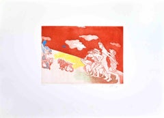 Swimmers - Etching by Ennio Calabria - 1990s