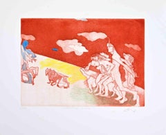 Swimmers - Etching by Ennio Calabria - 1990s