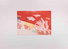 Nadadores - Aguafuerte de Ennio Calabria - Años 90