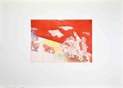 Nuotatori - Acquaforte di Sandro Chia - Anni '90