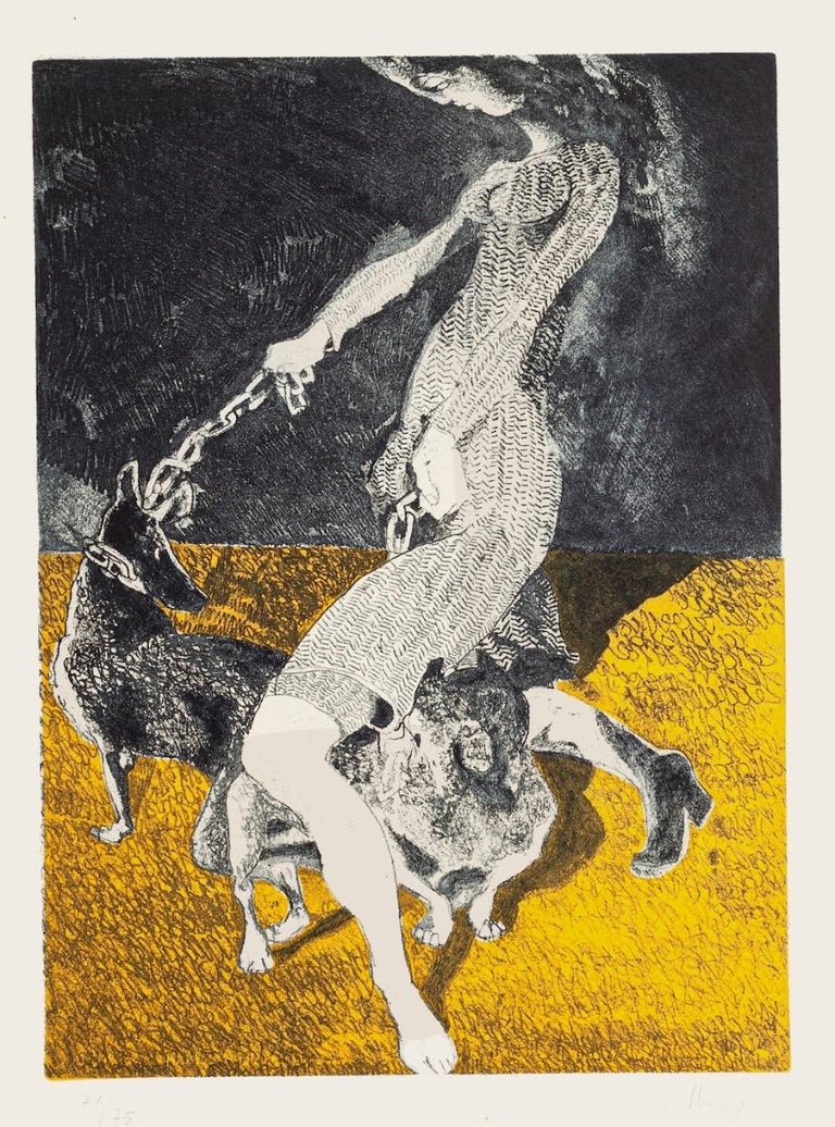 Woman is an original contemporary artwork realized by the Italian artist Ennio Calabria in the second half of the 20th Century.

Original colored lithograph

Good conditions except for some little folds on the margin.

Hand-signed by the artist in