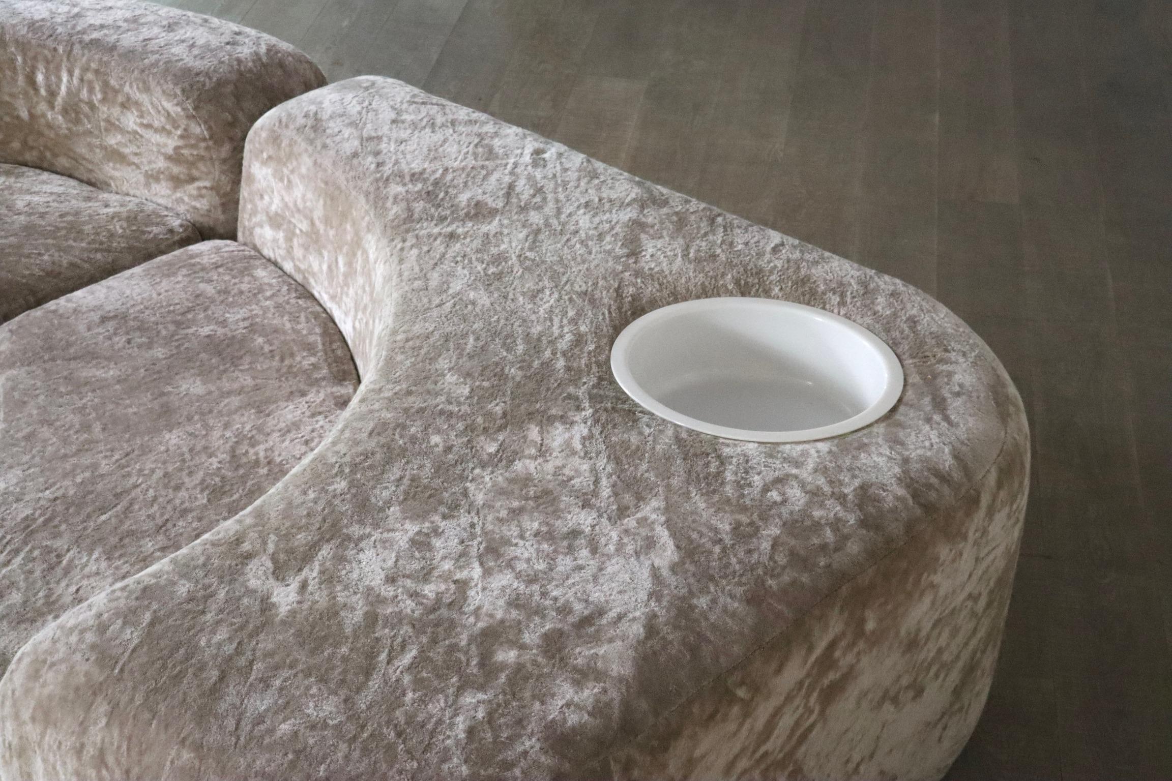 Velvet Ennio Chiggio Environ One Sofa For Nikol International, Italy 1970s For Sale