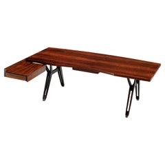Ennio Fazioli for MIM Bureau d'angle 'Tolomeo' en bois de rose et acier