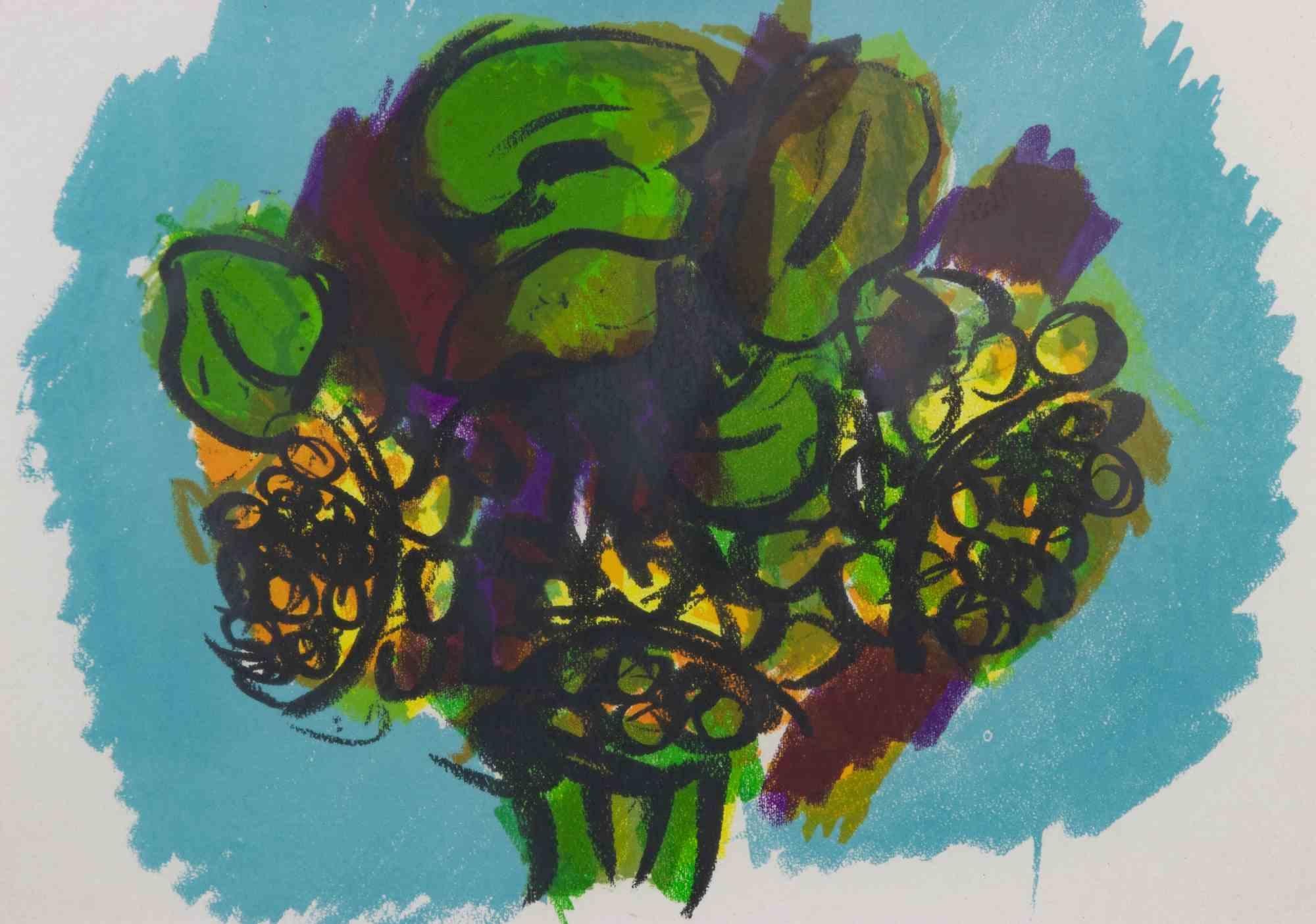 Bouquet di fiori - Litografia di Ennio Morlotti - Anni '70 in vendita 2