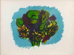Ramo de flores - Litografía de Ennio Morlotti - Años 70