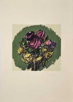 Bouquet - Original Lithograph by Ennio Morlotti - 1980s