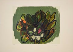 Colored Flowers - Original Lithograph by Ennio Morlotti - 1980s