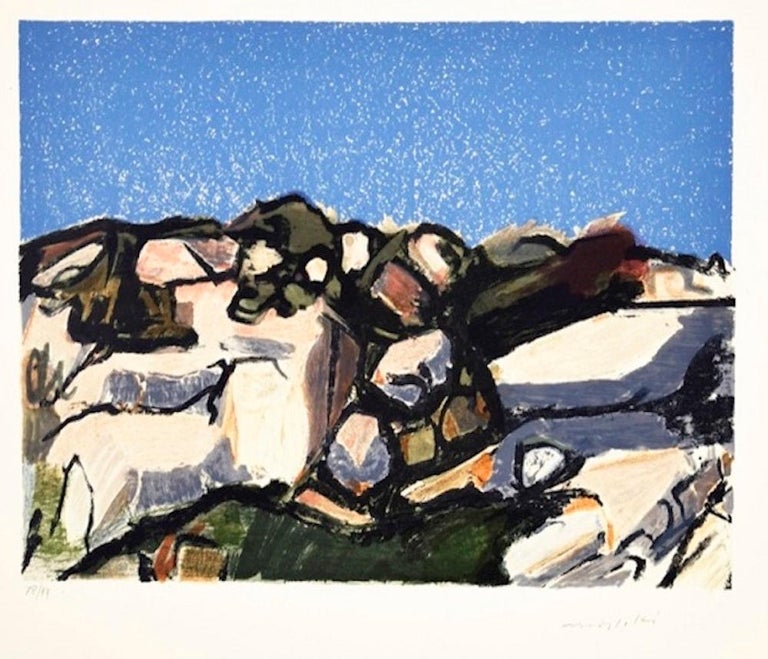Landscape is an abstract composition realized by Ennio Morlotti in the 1980s.

Lithograph. Hand-signed and numbered on the lower margin. Edition 78 of 99 prints. 

Dimensions: cm 50 x 70. Very good conditions.

Creation by the Italian painter Ennio