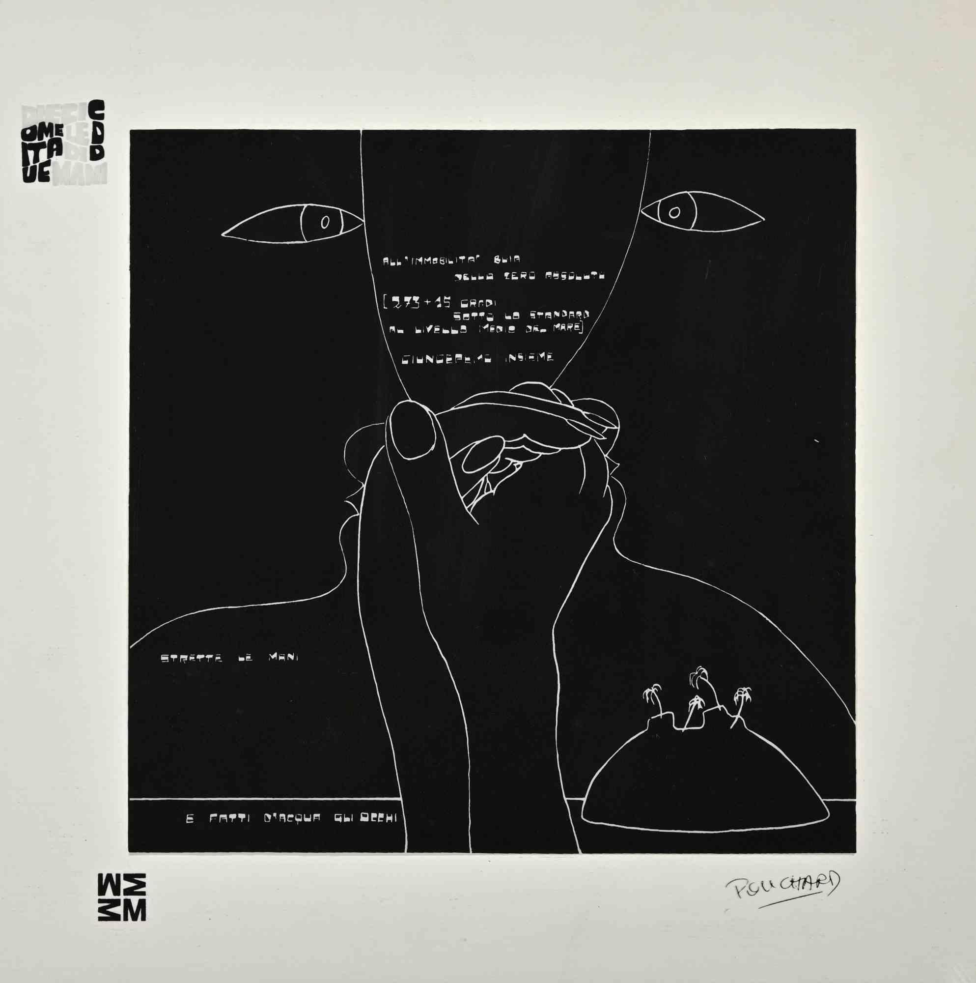Diecicomeleditadiduemani - Serigrafía sobre acetato de Ennio Pouchard - 1973 en venta 4